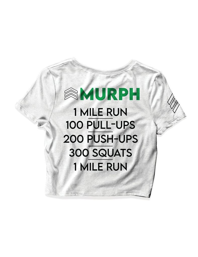 Ladies White Crop Tops - Murph - Greenzone - AMRAP INDUSTRIES