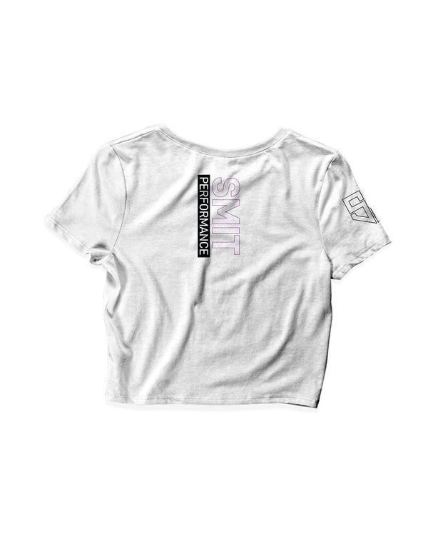 Ladies White Crop Tops - Outlined - Smit Performance - AMRAP INDUSTRIES