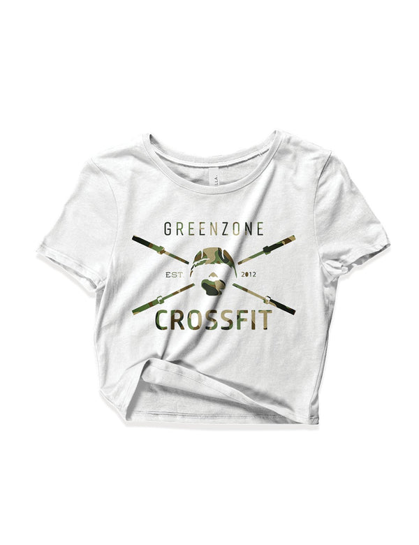 Ladies White Crop Tops - Snatch - Greenzone - AMRAP INDUSTRIES