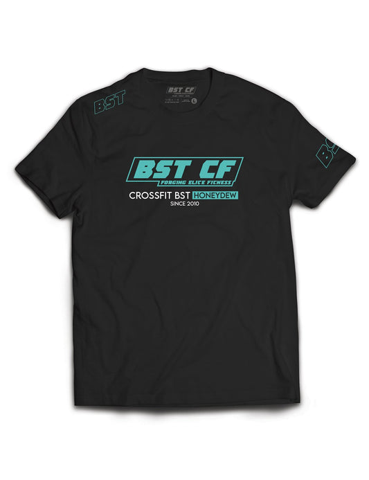 Universal Black Premium Tee - Athlete Div Turquoise - Crossfit BST - AMRAP INDUSTRIES