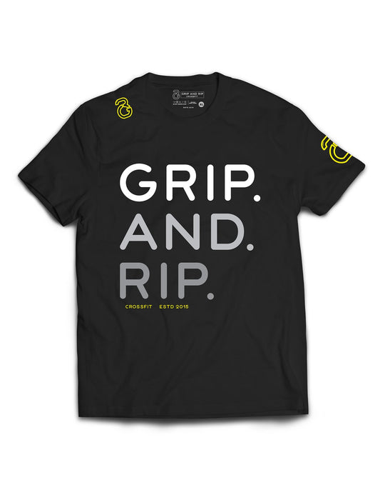 Universal Black Premium Tee - Grip and Rip - AMRAP INDUSTRIES