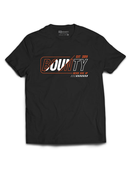 Universal Black Premium Tee - Never Give Up - Bounty - AMRAP INDUSTRIES