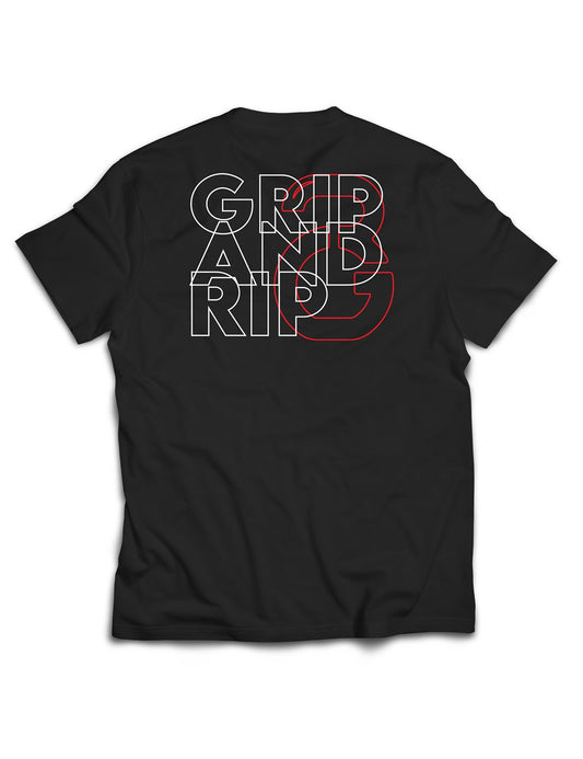 Universal Black Premium Tee - Outlined - Grip and Rip - AMRAP INDUSTRIES