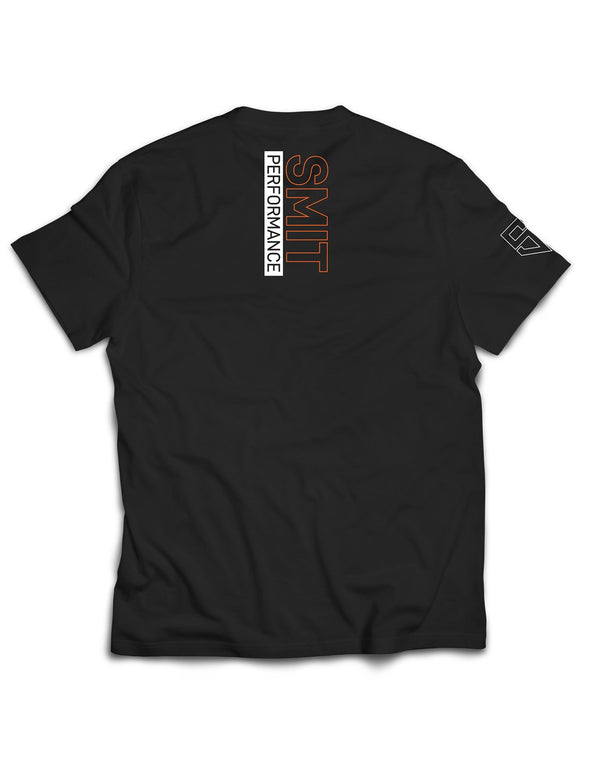 Universal Black Premium Tee - Outlined Orange - Smit Performance - AMRAP INDUSTRIES