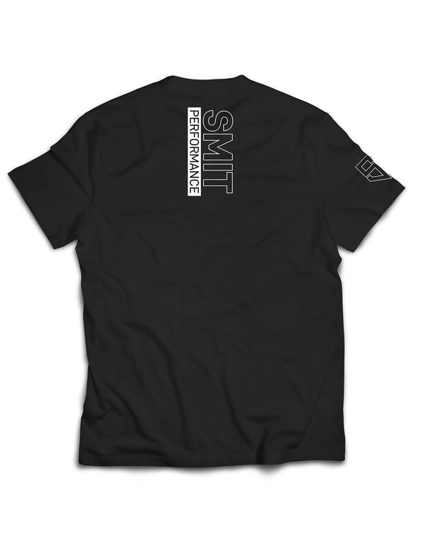 Universal Black Premium Tee - Outlined White - Smit Performance - AMRAP INDUSTRIES