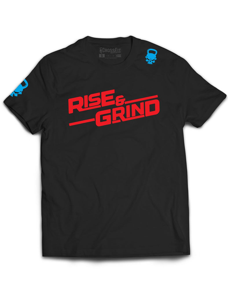 Universal Black Premium Tee - Rise and Grind - RAG - AMRAP INDUSTRIES