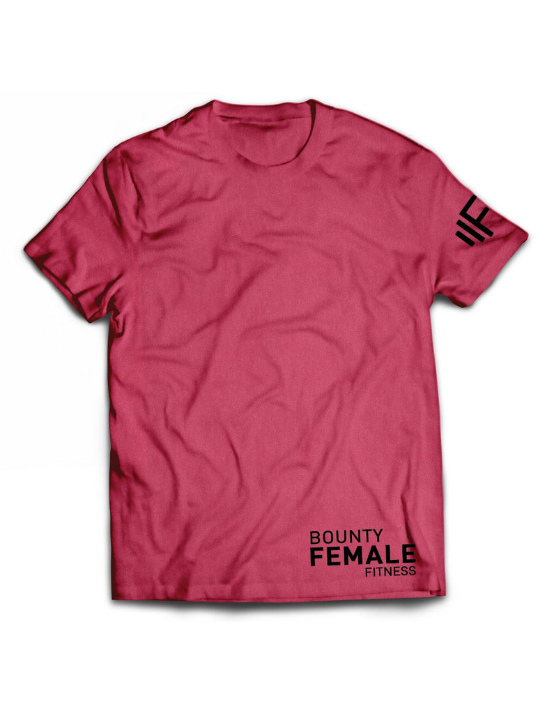 Universal Burgundy Melange Premium Tee - Bounty Female Fitness Black - AMRAP INDUSTRIES