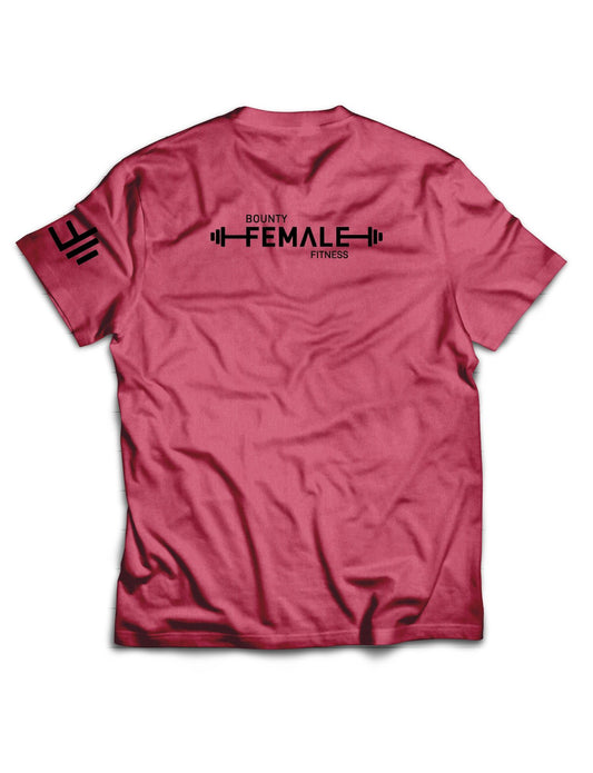 Universal Burgundy Melange Premium Tee - Bounty Female Fitness Black - AMRAP INDUSTRIES