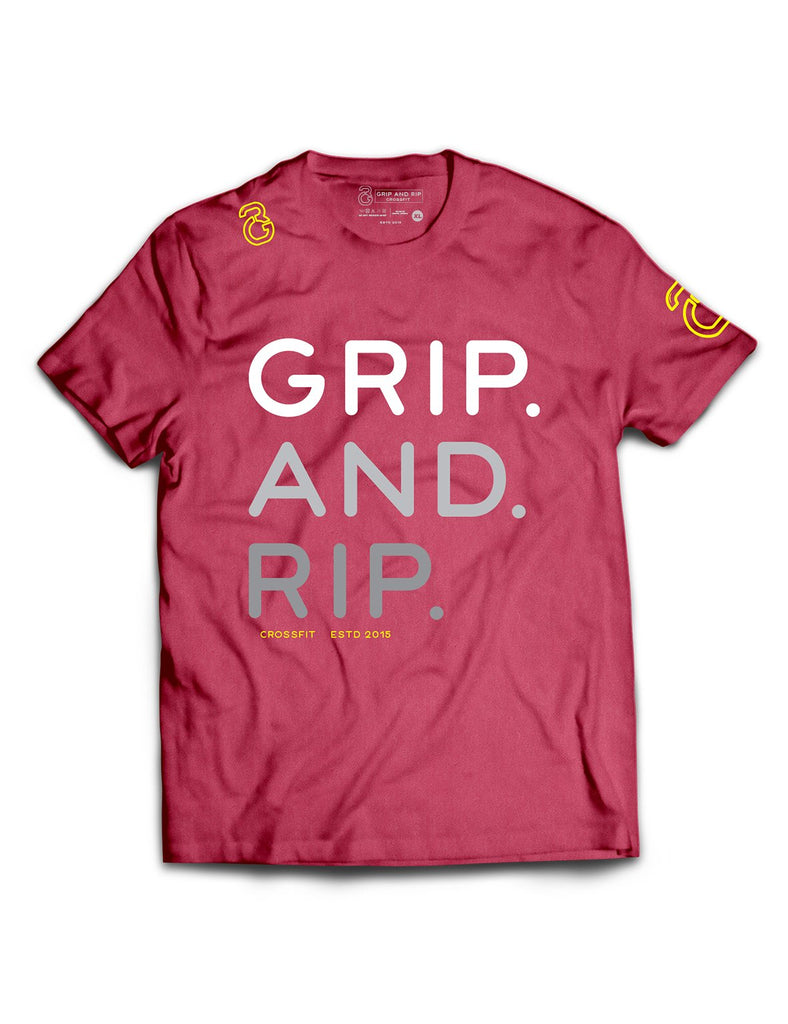 Universal Burgundy Melange Premium Tee - Grip and Rip - AMRAP INDUSTRIES