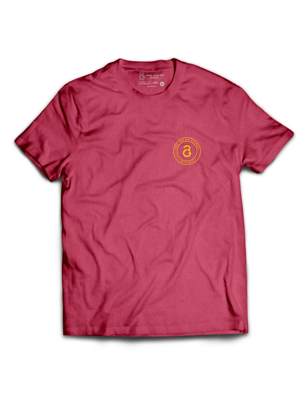 Universal Burgundy Melange Premium Tee - Love over Hate - Grip and Rip - AMRAP INDUSTRIES