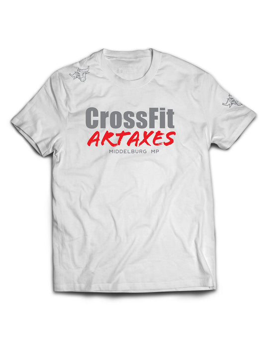 Universal White Premium Tee - Crossfit Artaxes - AMRAP INDUSTRIES