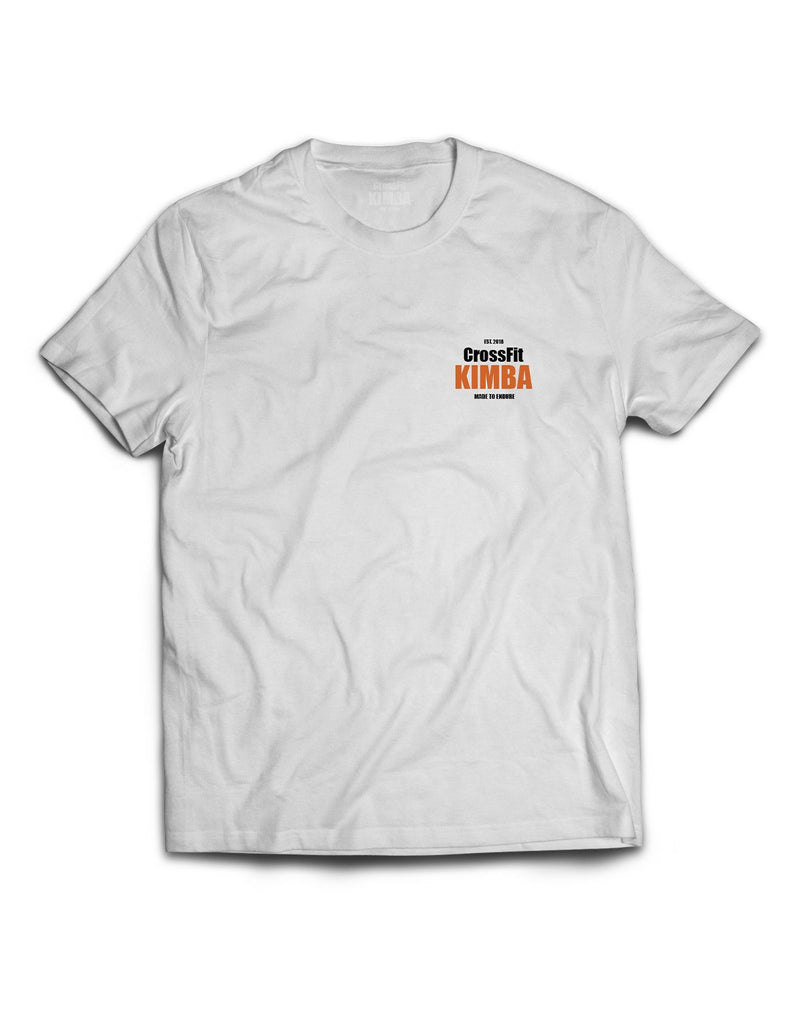 Universal White Premium Tee - Flagship - CrossFit Kimba - AMRAP INDUSTRIES