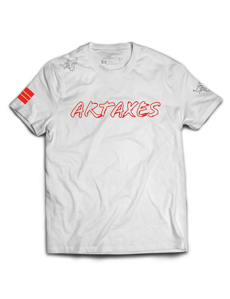 Universal White Premium Tee - Outlined - Artaxes - AMRAP INDUSTRIES